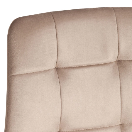 Стул CHILLY бежевый, велюр и металл, мягкое сиденье, без подлокотников