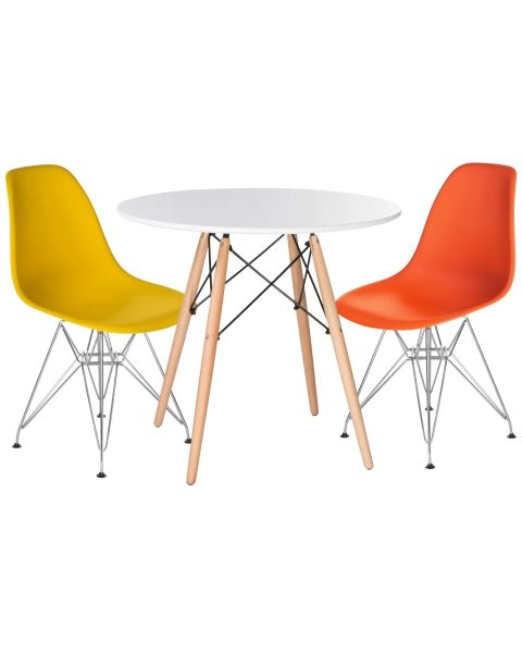 Стол обеденный CHELSEA`80 ножки светлый бук, столешница белая Стол обеденный CHELSEA`80 ножки светлый бук, столешница белая