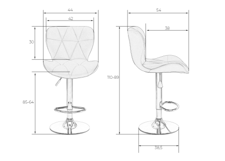 Набор 2 шт Стул барный BARNY, бежевый велюр (MJ9-10)