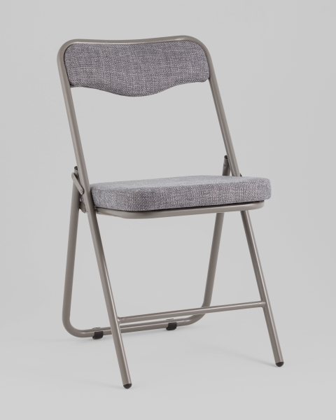 Стул складной Джонни рогожка серо-голубой каркас серый