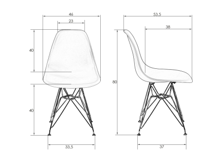 Набор 4 шт Стул обеденный DSR, ножки хром белый (W-02)