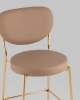 Стул полубарный Барбара NEW экокожа бежевая золотые ножки