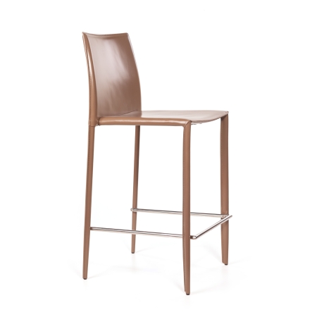 Стул полубарный Rolf кожа капучино