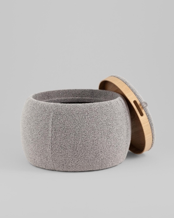 Пуф-столик Люкке с ящиком серый