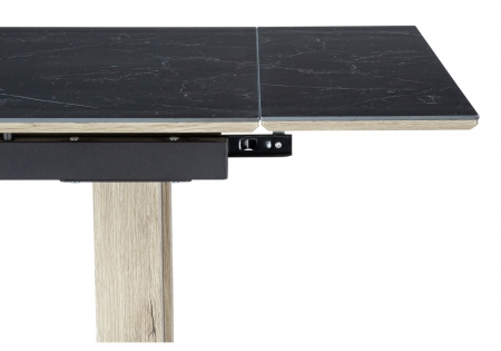 Керамический стол Бернардо 180x90 черный мрамор, дуб монтана