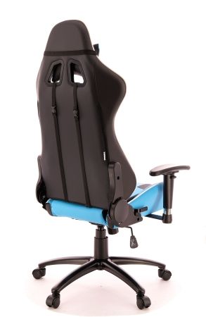 Игровое компьютерное кресло Lotus S5 экокожа голубой
