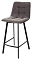 Полубарный стул CHILLI-Q SQUARE графит #14, велюр / черный каркас (H=66cm)