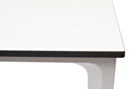 "Малага" обеденный стол из HPL 90х90 см, цвет молочный, каркас белый