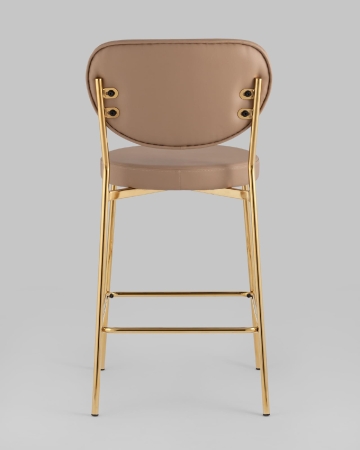 Стул полубарный Барбара NEW экокожа бежевая золотые ножки