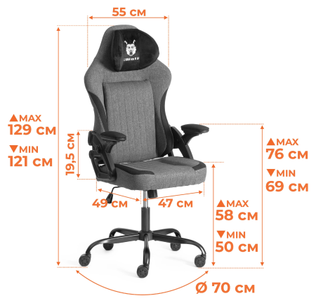 Кресло iWolf серое