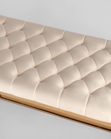 Банкетка-скамейка БРУКЛИН велюр бежевый сталь золото