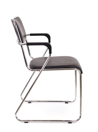 Офисное кресло Fix Plus хромированный экокожа черный