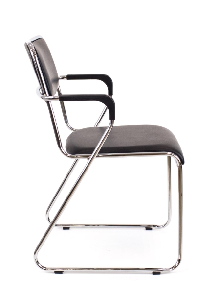 Офисное кресло Fix Plus хромированный экокожа черный