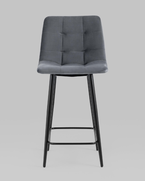 Стул полубарный Джанго велюр тёмно-серый ( набор 2 шт)