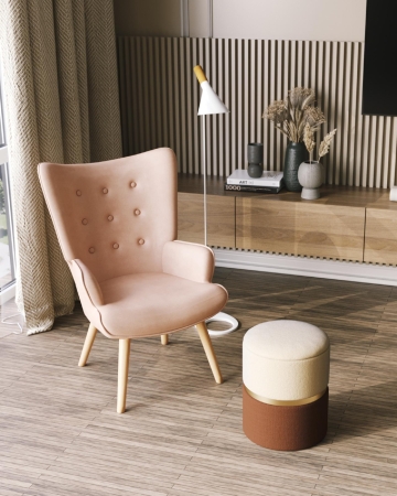 Кресло Хью велюр бежевый