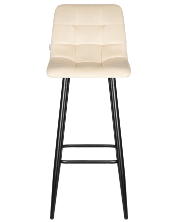 Набор 2 шт Стул барный NICOLE, черные матовые ножки, кремовый велюр (108-113)