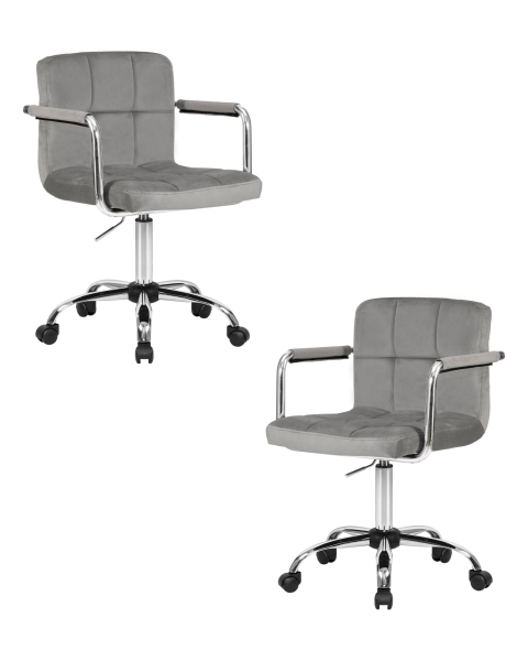 Набор 2 шт Офисное кресло для персонала TERRY, серый велюр (MJ9-75)