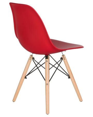 Стул обеденный DSW ножки светлый бук, красный R-02