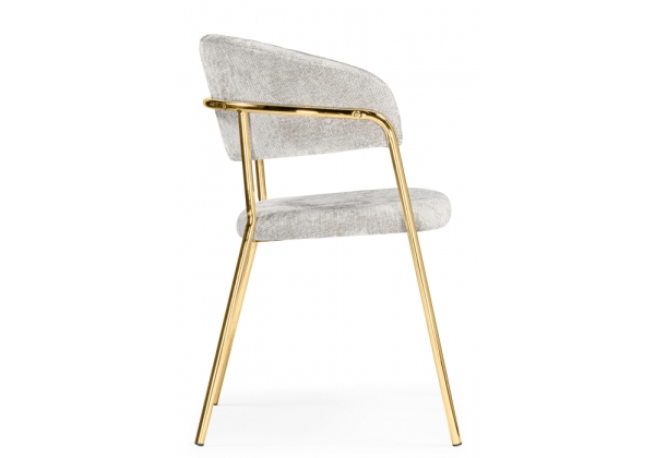Стул на металлокаркасе Kamelia светло-серый, ткань золотые ножки Стул на металлокаркасе Kamelia светло-серый, ткань золотые ножки