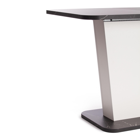 Стол обеденный GENT ЛДСП, 110-145x68,6x75,5 см, мрамор блэк роял, белый