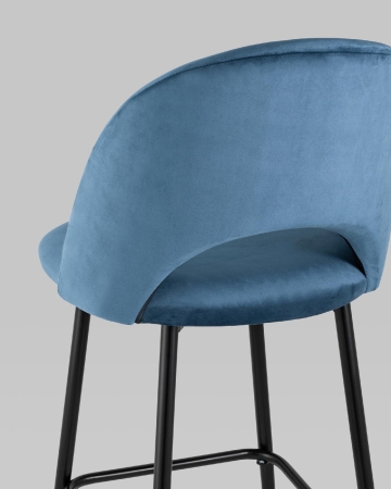 Стул барный Меган SN велюр пыльно-синий