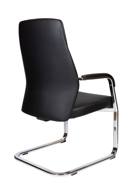 Кресло офисное Nancy CF черный, экокожа и металл, мягкое сиденье, с подлокотниками
