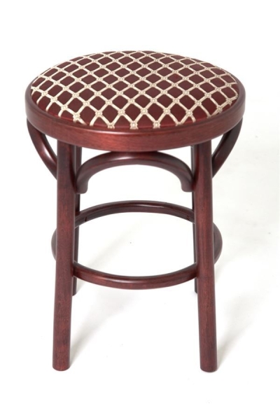 Деревянный табурет Венский махагон с мягким сиденьем из ткани Деревянный табурет Венский махагон с мягким сиденьем из ткани