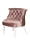 Деревянное кресло Бархат розовое с белыми ножками