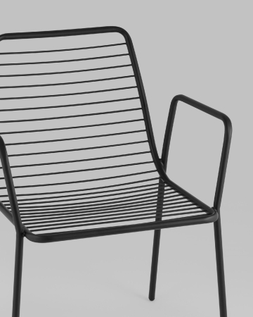 Стул с подлокотниками Дели металл черный