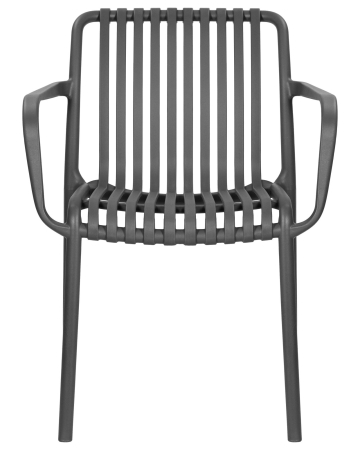 Стул WALTER ARM серый, пластик, твердое сиденье, с подлокотниками