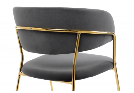 Стул на металлокаркасе Kamelia темно-серый, золотой