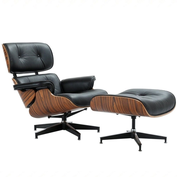 Кресло EAMES LOUNGE CHAIR черный и оттоманка EAMES LOUNGE CHAIR черная Кресло EAMES LOUNGE CHAIR черный и оттоманка EAMES LOUNGE CHAIR черная