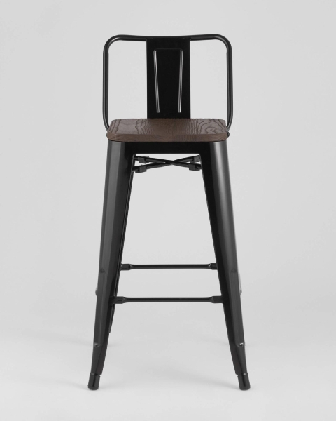 Стул полубарный TOLIX WOOD со спинкой черный глянцевый Стул полубарный TOLIX WOOD со спинкой черный глянцевый
