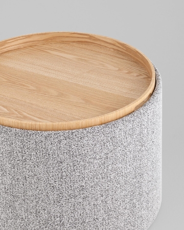 Пуф с ящиком Хюгге L букле серый