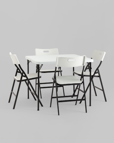 Комплект раскладного стола и стульев Кейт белый