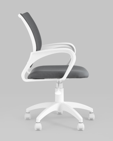 Кресло офисное ST-BASIC-W TopChairs серая ткань крестовина белый пластик