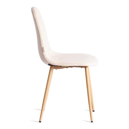 Стул BREEZE (mod. JSC-58) велюр и металл, бежевый и светлое дерево