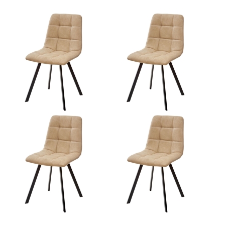 Стул CHILLI SQUARE RU-16 бежевый винтаж, PU, черный каркас