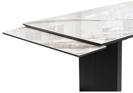 Керамический стол Монерон 200(260)х100х77 серый, черный