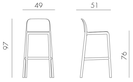 Стул пластиковый барный Faro пластик, черный