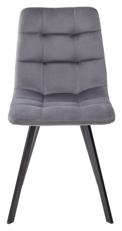 Стул CHILLI SQUARE BLUVEL-14 серый, велюр, черный каркас