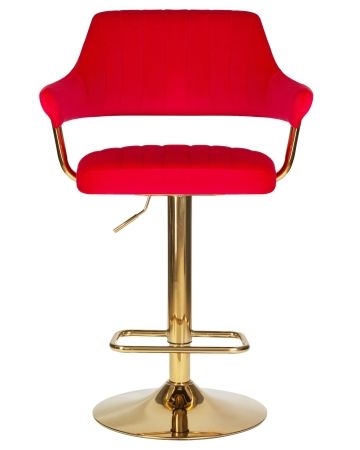 Стул барный CHARLY золотой, красный велюр MJ9-45