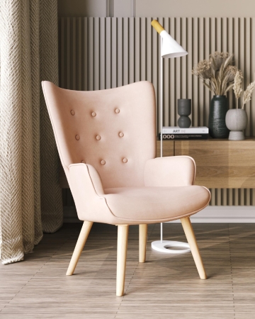 Кресло Хью велюр бежевый