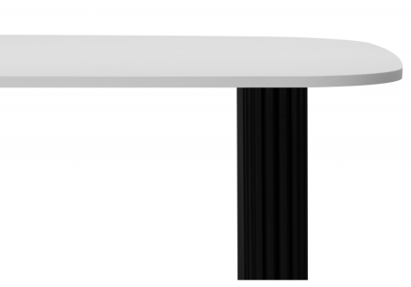 Стол деревянный Бавария B 180 х 90 белая пленка шагрень, черный