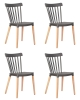 Набор 4 шт Стул обеденный THEO, ножки светлый бук темно-серый (GR-04)