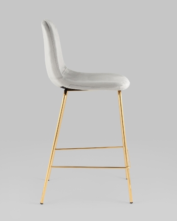 Стул полубарный Валенсия SN ткань серый золотые ножки