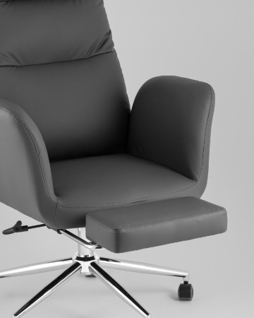 Кресло руководителя TopChairs Solid NC с оттоманкой серый