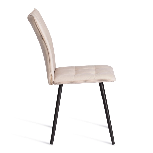 Стул обеденный Bari бежевый, ткань и металл, мягкое сиденье, без подлокотников Стул обеденный Bari бежевый, ткань и металл, мягкое сиденье, без подлокотников