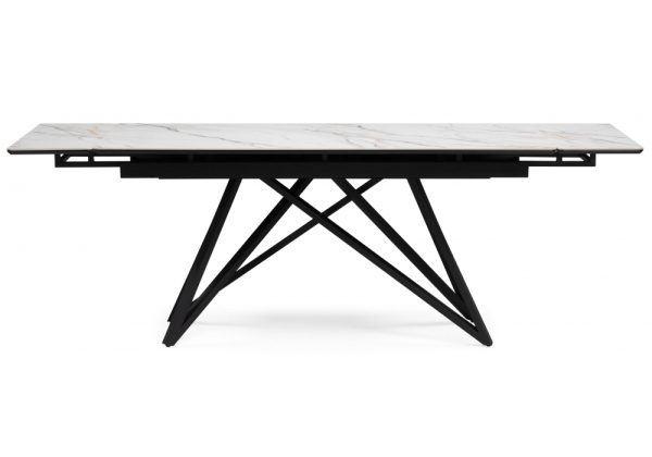 Керамический стол Вилсон 160(220)х89 белый золотой, черный