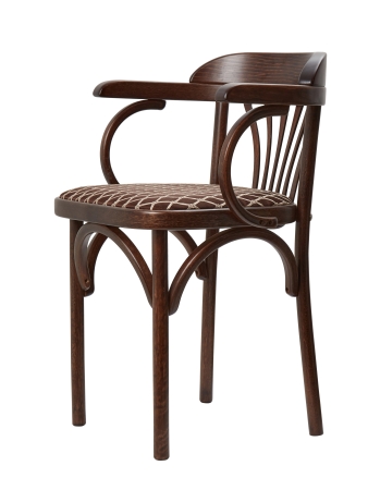 Деревянный стул Венский темный тон с мягким сиденьем из ткани